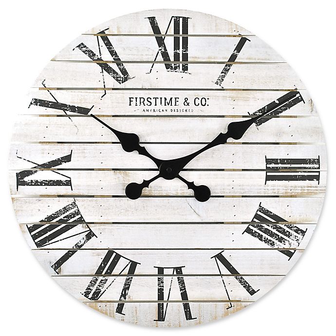 FirsTime® Shiplap Wall Clock in White