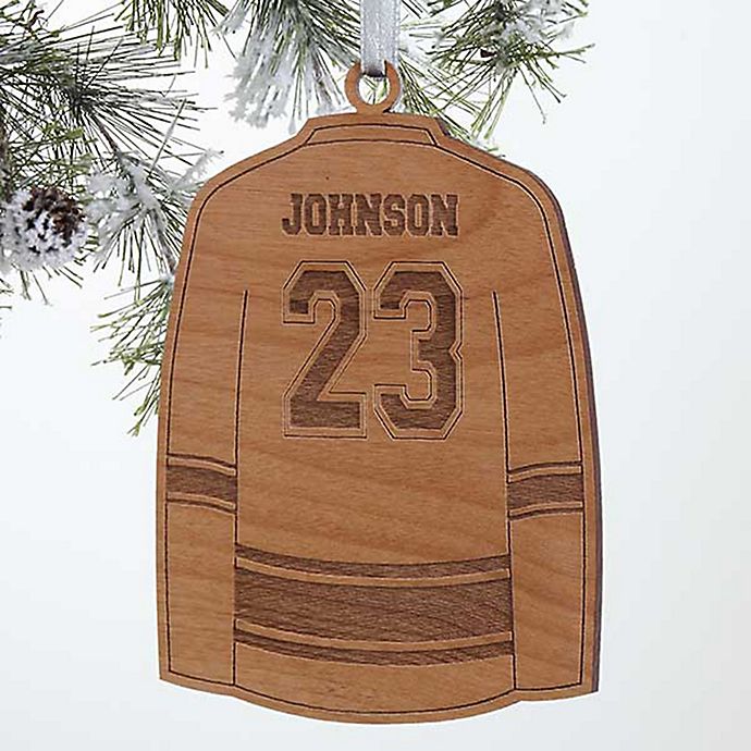 Hockey Jersey Wood Christmas Ornament