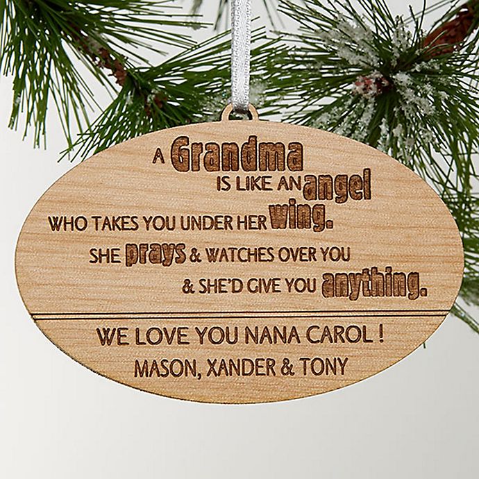 Wonderful Grandma Christmas Wood Ornament in Brown