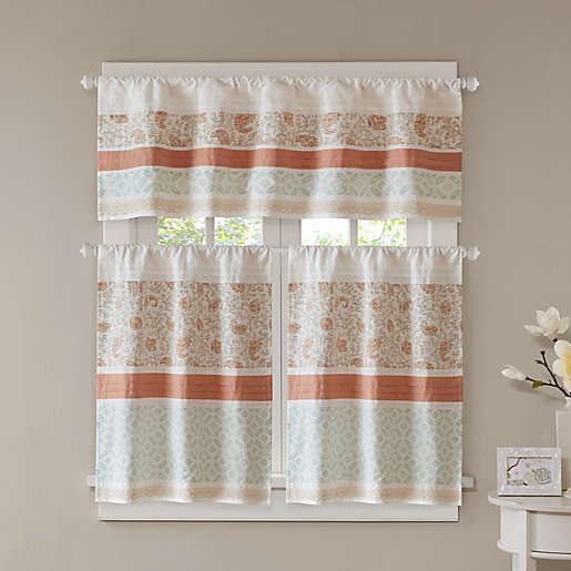 Dawn Kitchen Window Curtain Tier Pair, Madison Park Lindan Shower Curtain