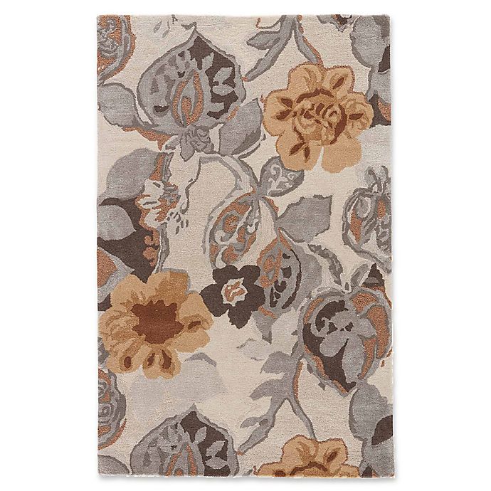 Jaipur Blue Collection Floral Rug in Ivory/Yellow