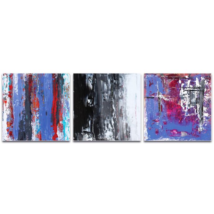 Metal Art Studio Urban Triptych 4 Abstract 3Piece 70Inch x 22Inch