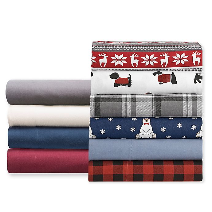 Threshold FULL SHEET SET Red Navy Holiday Berries 100% Cotton Flannel 17" Pocket 