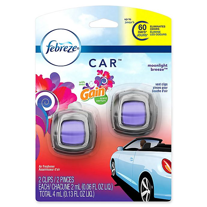 Febreze® CAR™ 2-Count .06 fl. oz. Moonlight Breeze with Gain Vent Clip Air Freshener