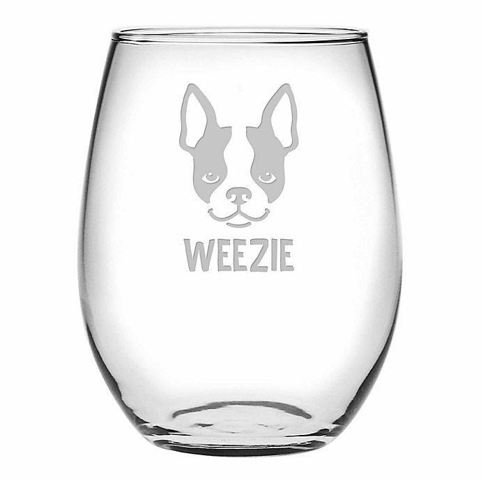 Etched Black Labrador Ret on Elegant White Wine Glasses Set of 2 
