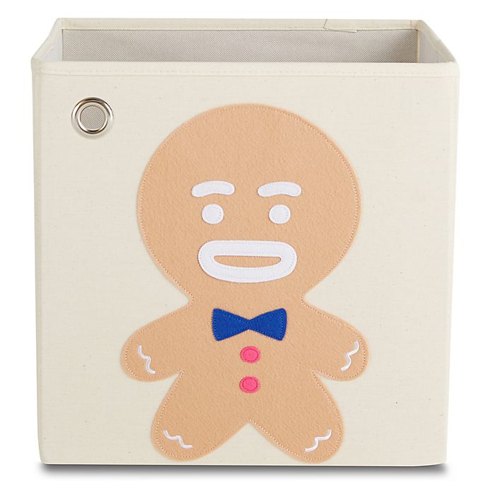 kaikai & ash Gingerbread Kid's Canvas Storage Bin in Brown/Blue