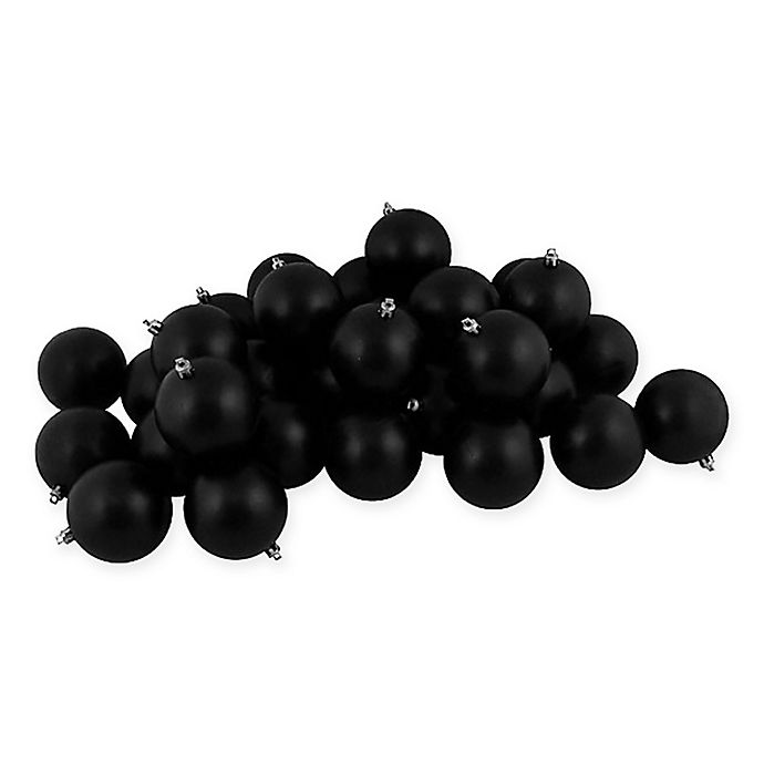 Northlight 12-Pack 4-Inch Christmas Ball Ornaments in Jet Black