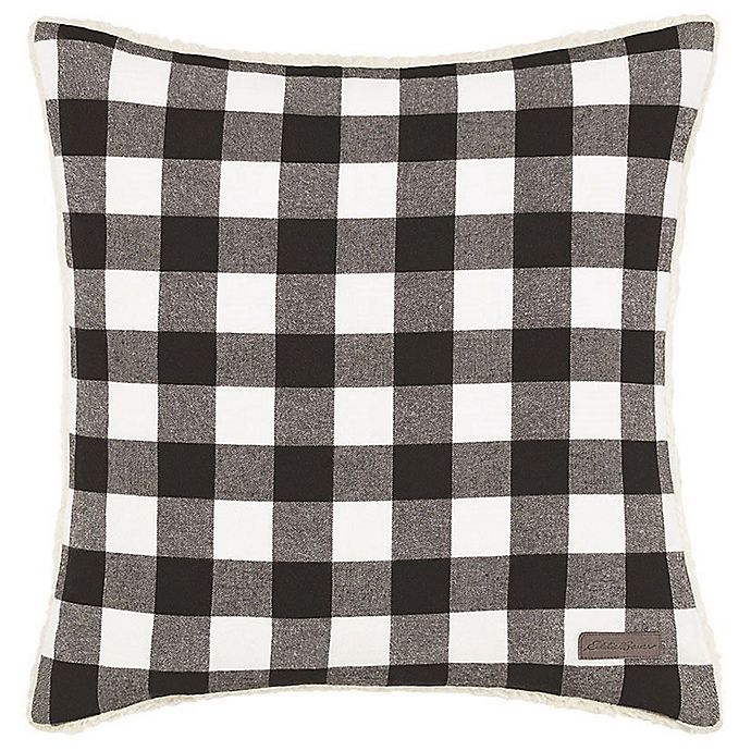 Eddie Bauer® Cabin Plaid Square Throw Pillow in Black