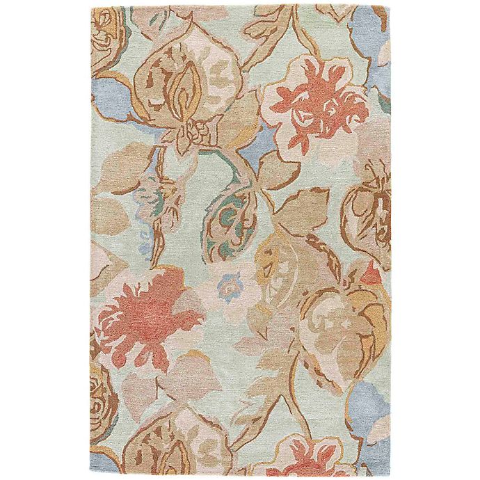 Jaipur Blue Collection Floral Rug in Blue/Red