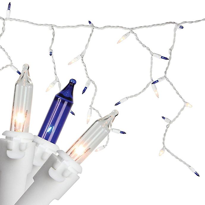 Northlight 10-Foot 150-Light Mini Icicle Lights in Blue/Clear