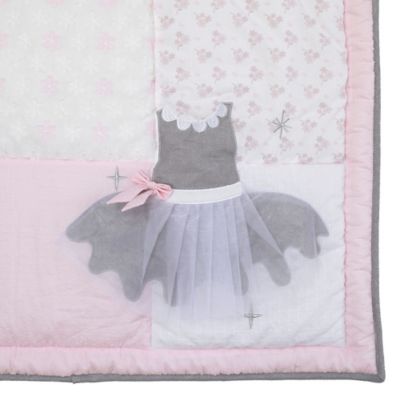 nojo ballerina bows 4 piece crib bedding set
