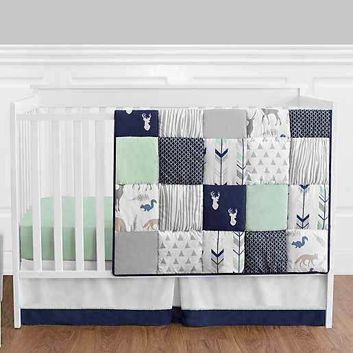 Crib Bedding Set In Navy Mint Baby, Boy Girl Twin Crib Bedding Sets