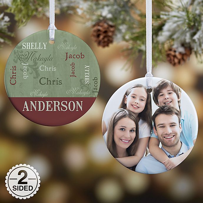 Our Loving Family 2-Sided Glossy Photo Christmas Ornament