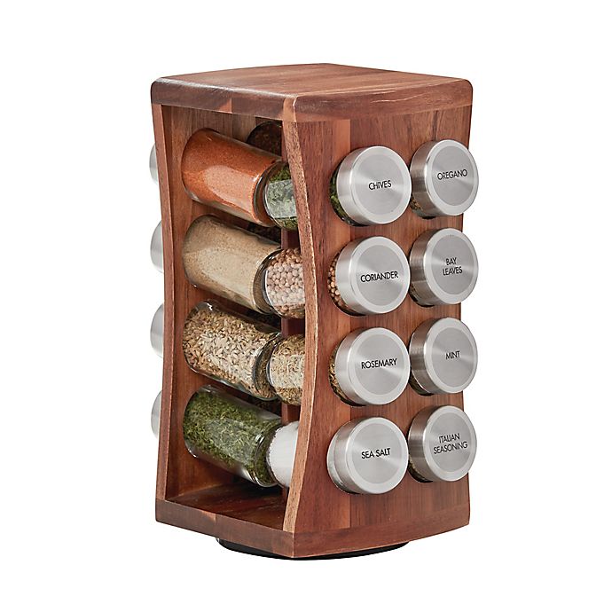 Kamenstein® 16-Jar Hourglass Acacia Spice Rack