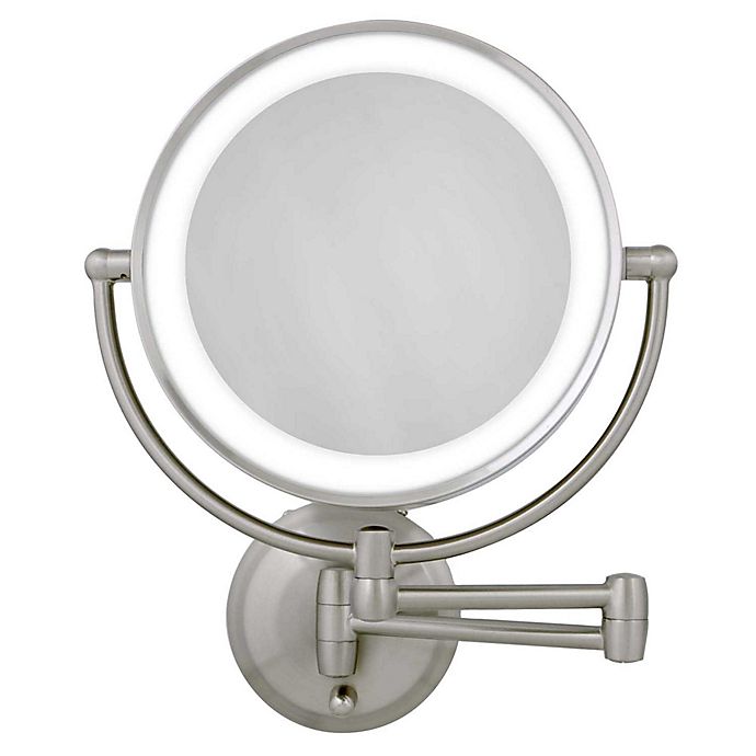 Zadro™ 10X/1X Dual-Sided Round LED Lighted Wall Mount Mirror
