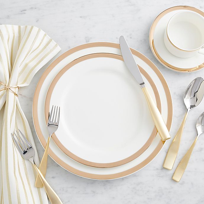 Nevaeh® White by Fitz and Floyd® Gold Band Dinnerware Collection