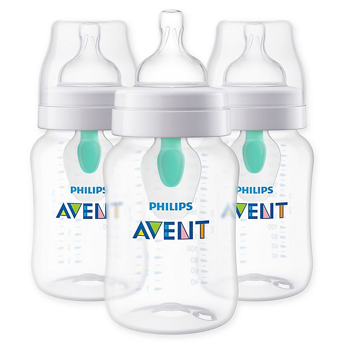 Philips Avent 3-Pack 9 oz. Wide-Neck Anti-Colic Bottle with Insert