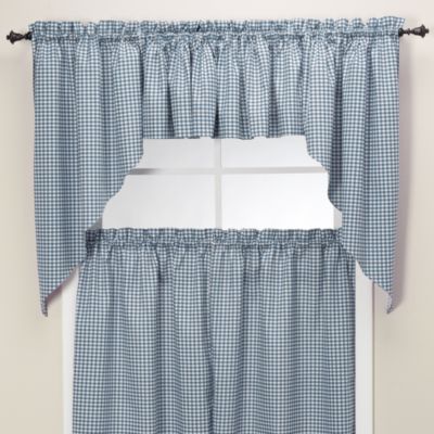Buy Gingham Swag Valance in Blue from Bed Bath & Beyond