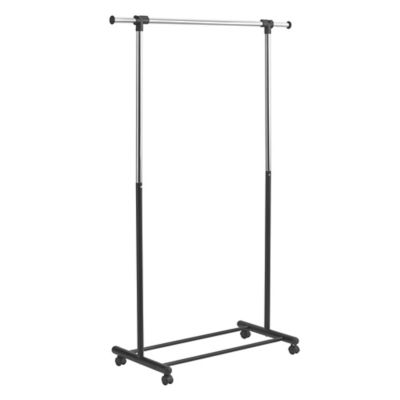 Portable and Expandable Garment Rack in Black/Chrome - Bed Bath & Beyond