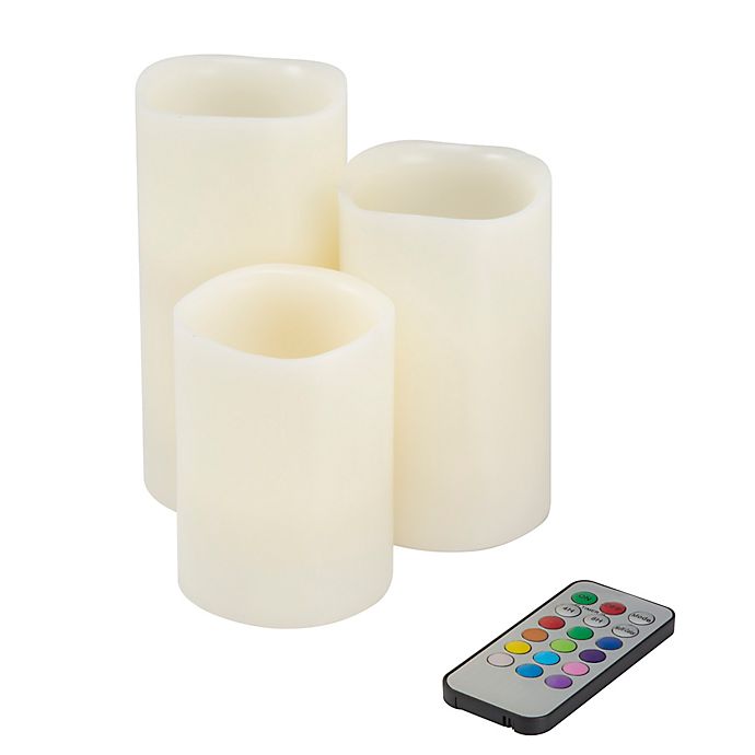 Nottingham Home LED Color Changing Flameless Candles (Set of 3)