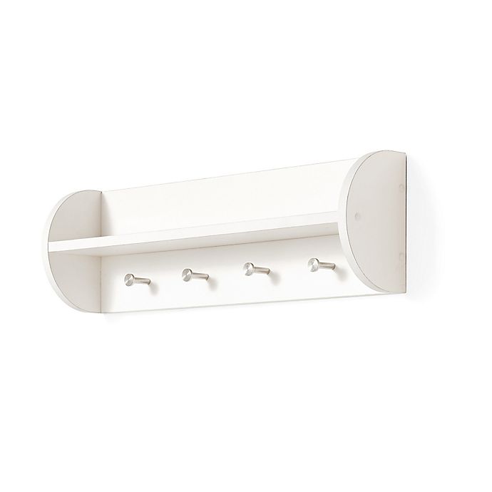 Danya B.™ Utility Shelf with Hooks in White