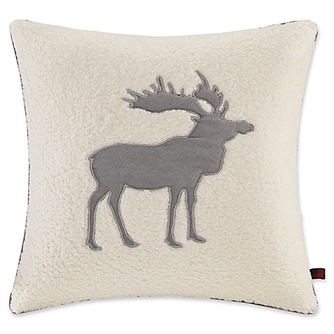 Buy Woolrich Moose Berber Square Throw Pillow in White from Bed Bath & Beyond