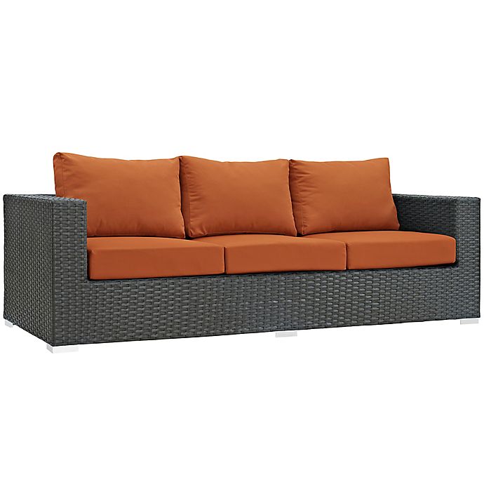 Modway Sojourn Outdoor Sofa in Tuscan Sunbrella® Canvas Fabric