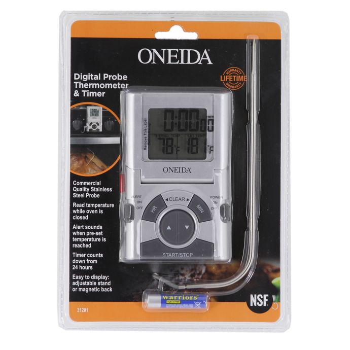 Oneida Digital Probe Cooking Thermometer With Timer In Grey Bed Bath Beyond