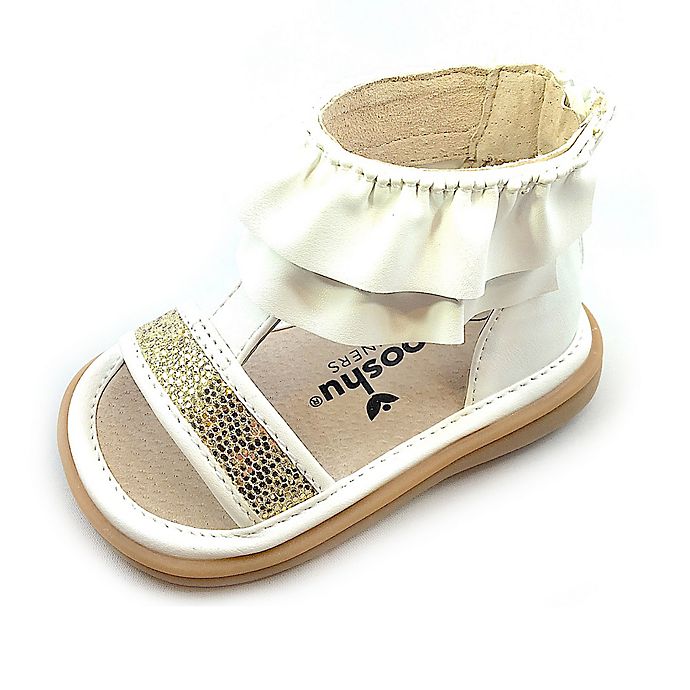 Mooshu Trainers® Size 3 Lucy Ruffle Sandal in White
