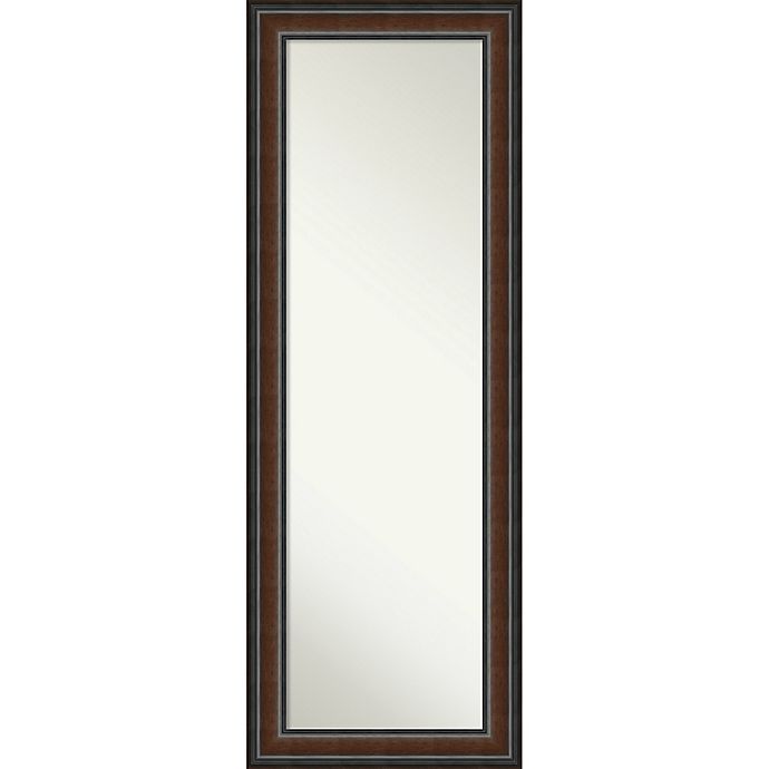 Amanti Art Cyprus 19-Inch x 53-Inch Framed On the Door Mirror in Brown