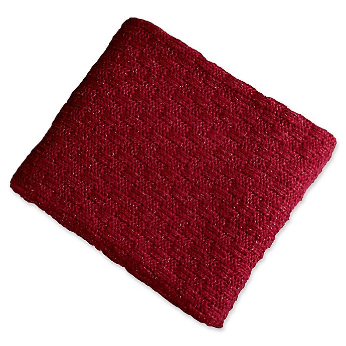 Brielle Glamour Throw Blanket in Red/Gold