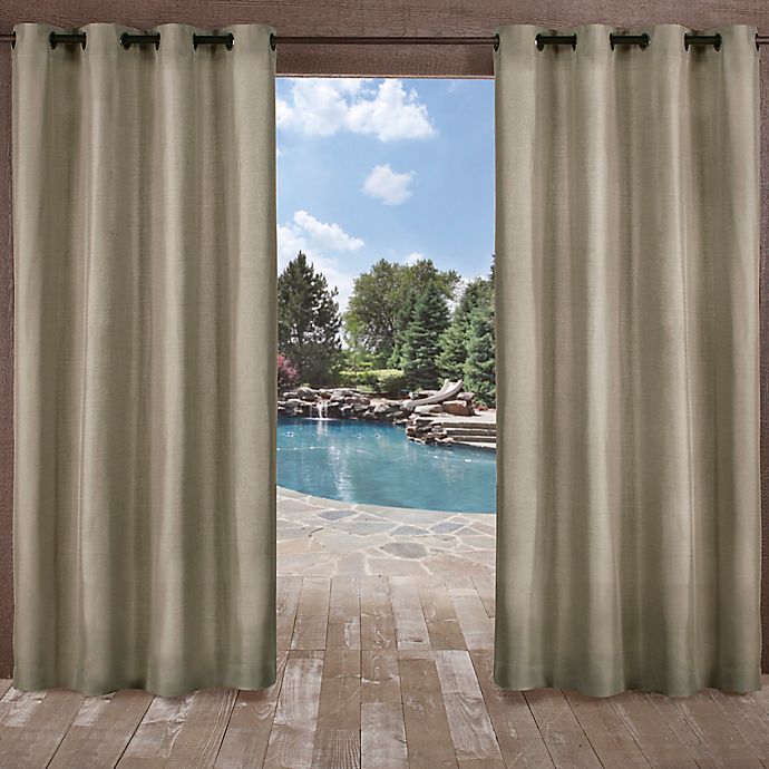 Biscayne Grommet Top Indoor/Outdoor Window Curtain Panels (Set of 2)