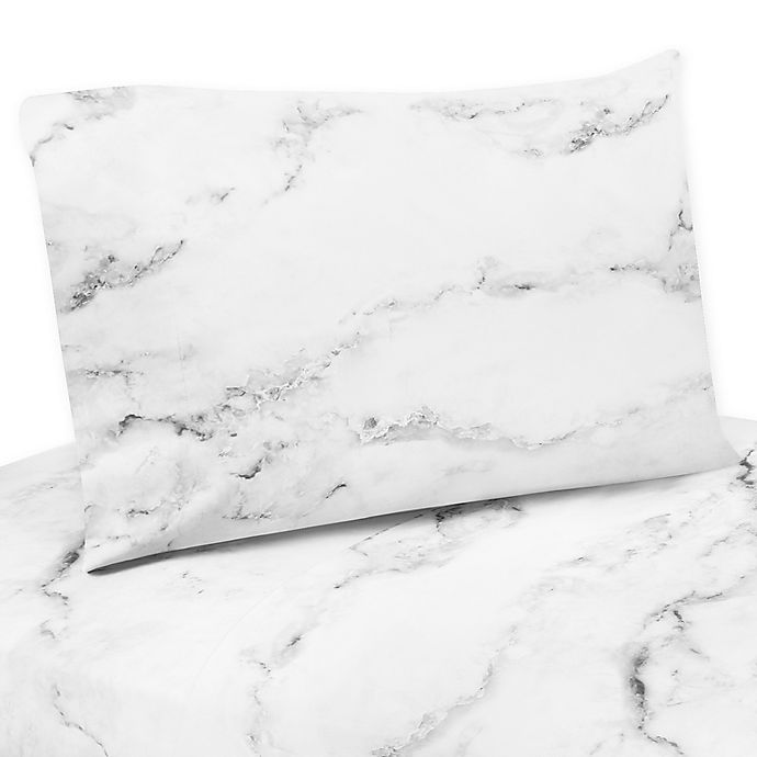 Sweet Jojo Designs Marble Sheet Set in Black/White