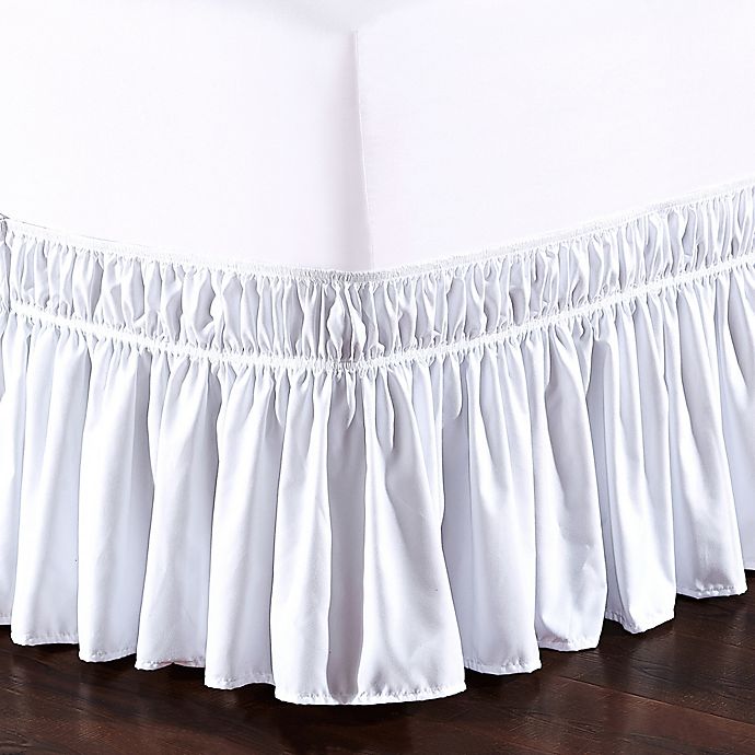 De Moocci Easy Wrap Ruffled Twin/Full Bed Skirt in White