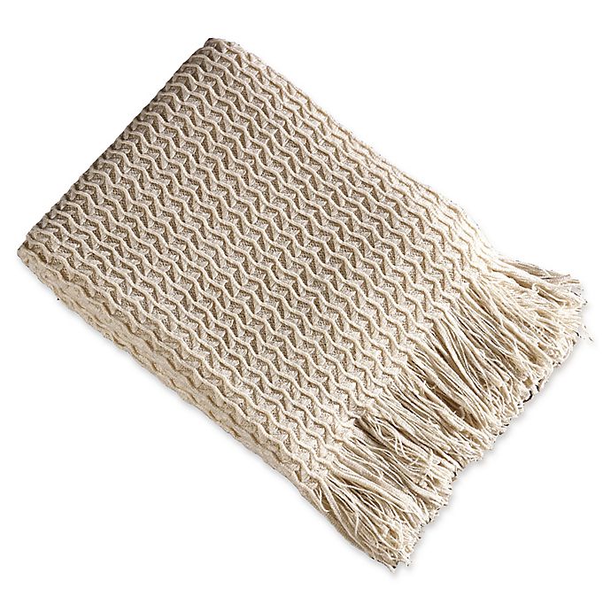 Brielle Winding Wave Throw Blanket in Ivory