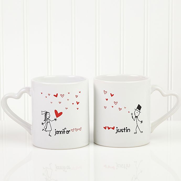 Blown Away By Love Personalized Wedding 2 Piece Mug Set
