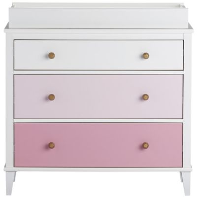 pink changing table dresser