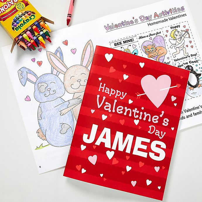 Happy Valentine's Day Coloring Book & Crayon Set
