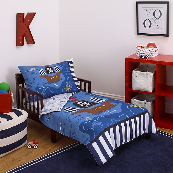 UNDER THE SEA NAUTICAL PIRATE BOYS BEDDING DUVET COVER SET FITTED SHEET 