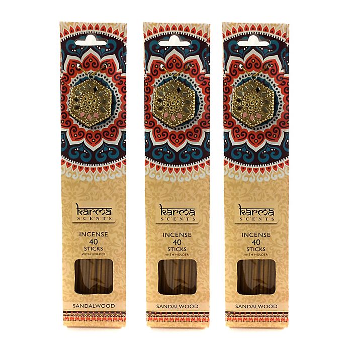 Karma Incense Sticks X 40 With Decorative Holder Sandlewood 
