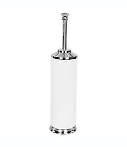 Cepillo para baño de aluminio Alumiluxe con contenedor color blanco/níquel cepillado