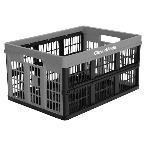 CleverMade® CleverCrate 45-Liter Collapsible Utility Crate in Grey