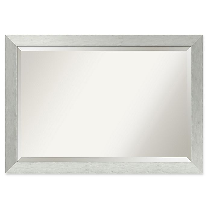 Amanti Art Bathroom 48-Inch x 30-Inch Mirror in Brushed Sterling Silver