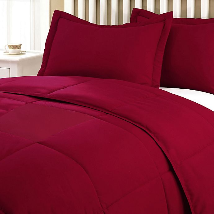 Clean Living Stain/Water Resistant 2-Piece Twin/Twin XL Comforter Set in Red