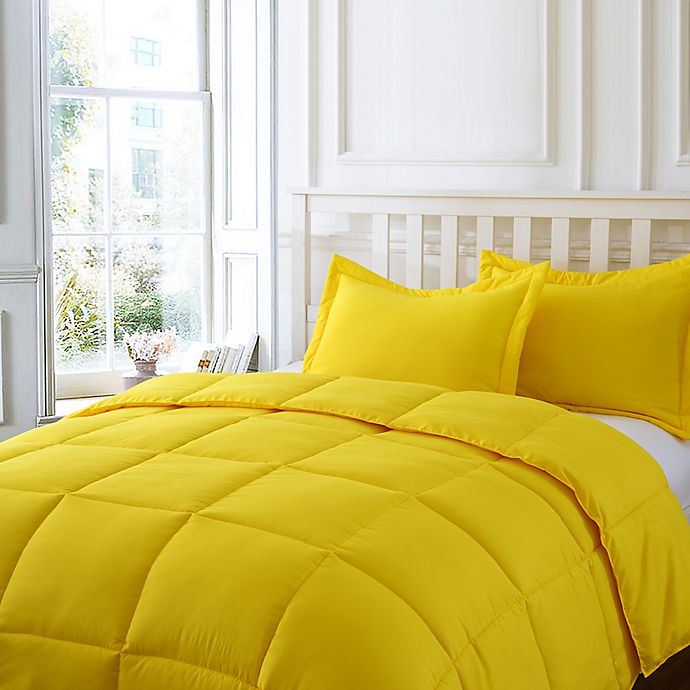 Clean Living Stain/Water Resistant 3-Piece Full/Queen Comforter Set in Yellow