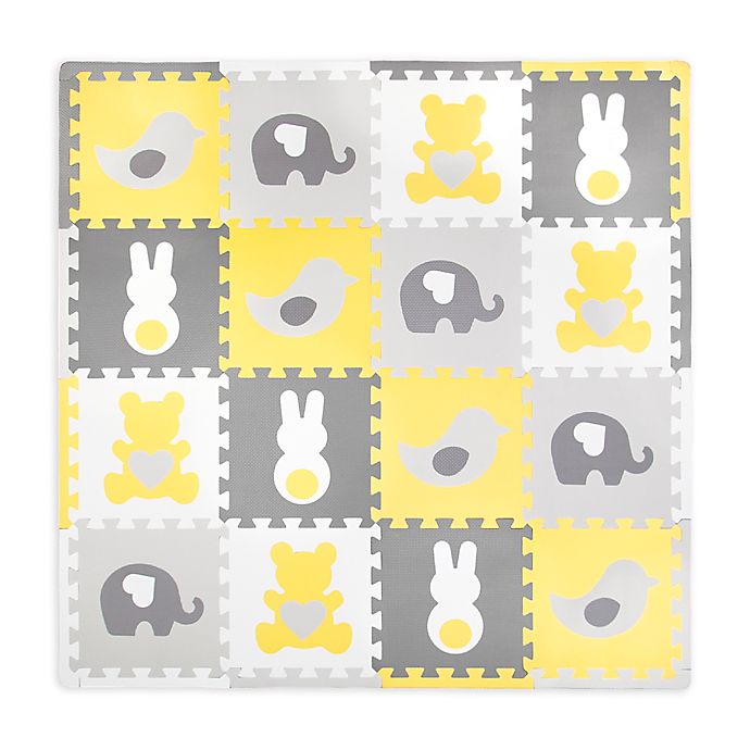 Tadpoles™ by Sleeping Partners 16-Piece Tedd & Friends Play Mat in Yellow/Grey