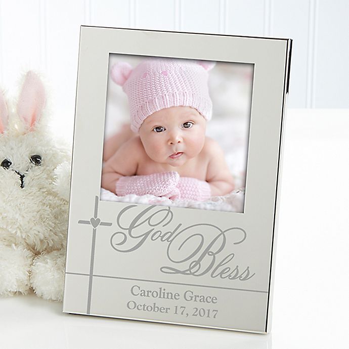 God Bless Baby Silver Picture Frame