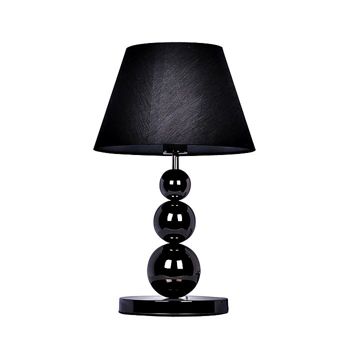 3 Tier Ball Table Lamp In Pearl Black, 3 Tier Table Lamp Shade
