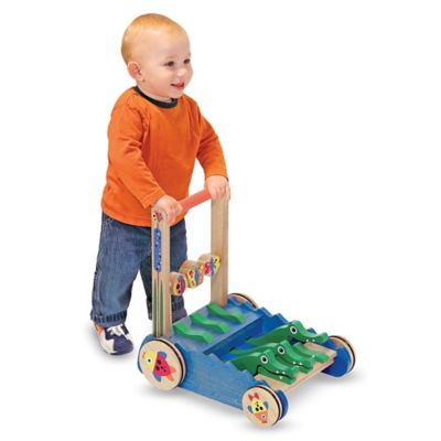 melissa & doug first play chomp & clack alligator push toy