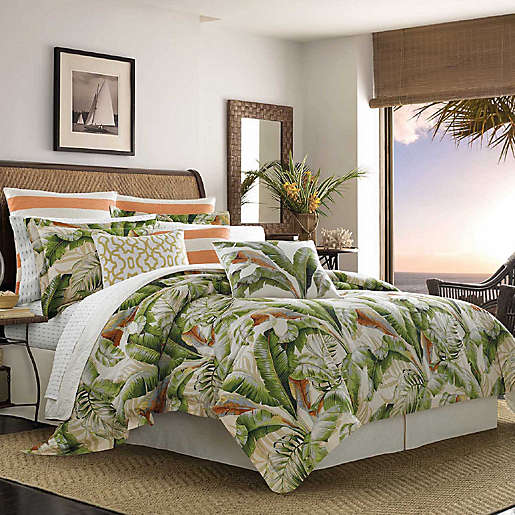 Palmiers Reversible Comforter Set, California King Tropical Bedding